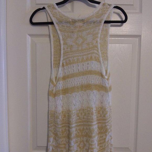 Flying Tomato | Fancy Knit Racerback Tan and White Tank | L | New - Picture 6 of 12